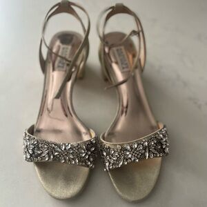 Badgley Mischka Gold Embellished Heels